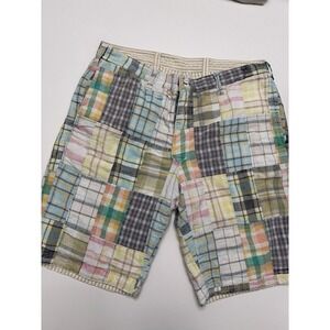 Tailor Vintage Reversible Patchwork Madras Shorts Men's Size 34 Seersucker. 3890